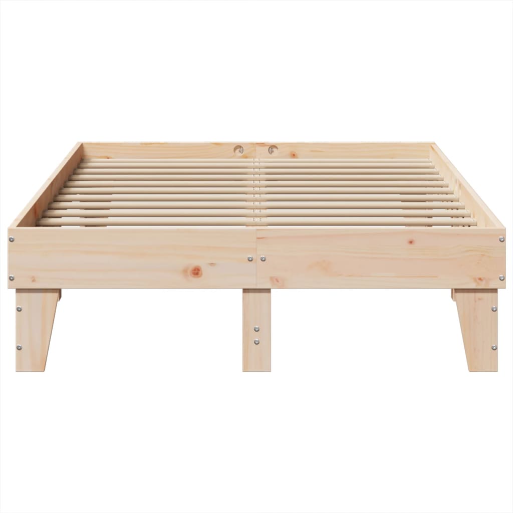 Cadre de lit sans matelas 135x190 cm bois de pin massif - XIOS