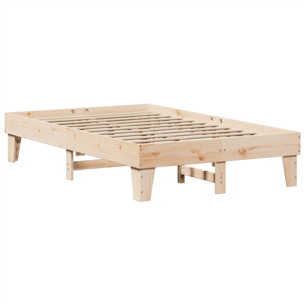 Cadre de lit sans matelas 135x190 cm bois de pin massif - XIOS
