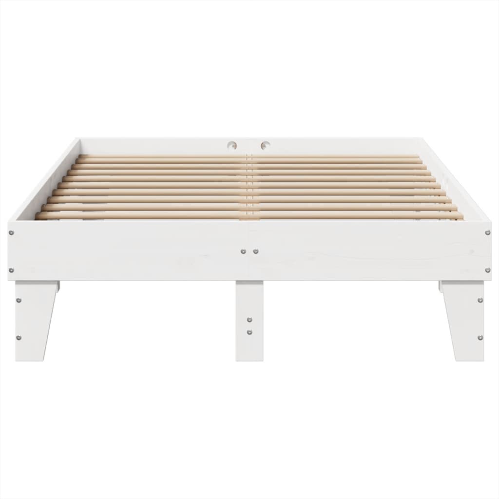 Cadre de lit sans matelas blanc 120x190 cm bois de pin massif - XIOS