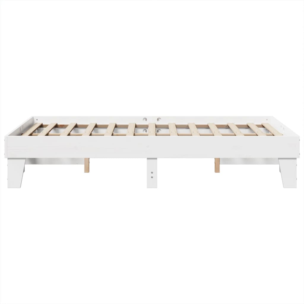 Cadre de lit sans matelas blanc 120x190 cm bois de pin massif - XIOS