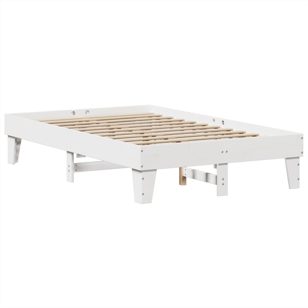 Cadre de lit sans matelas blanc 120x190 cm bois de pin massif - XIOS