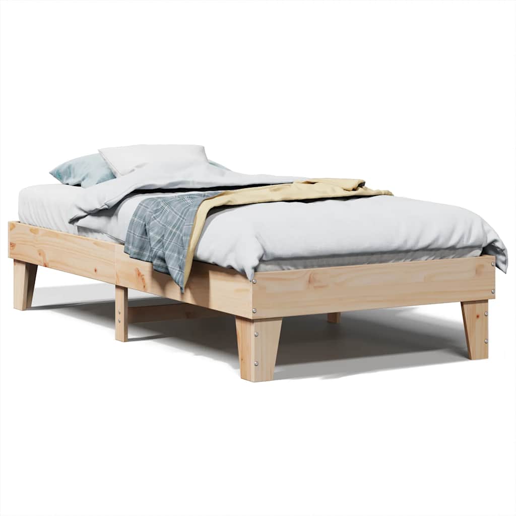 Cadre de lit sans matelas 90x190 cm bois de pin massif - XIOS