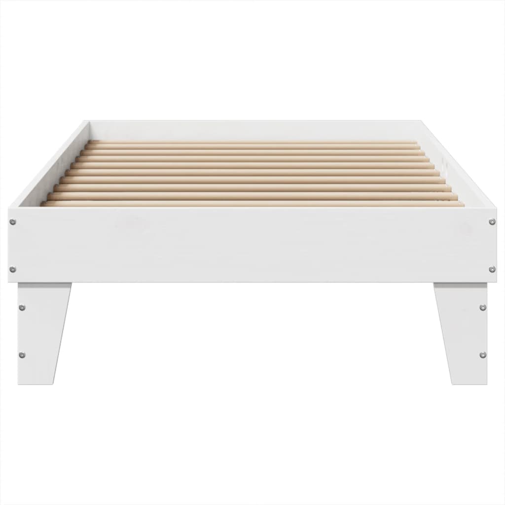 Cadre de lit sans matelas blanc 90x190 cm bois de pin massif - XIOS