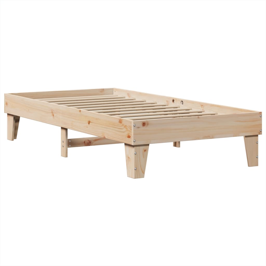Cadre de lit sans matelas 75x190 cm bois de pin massif - XIOS