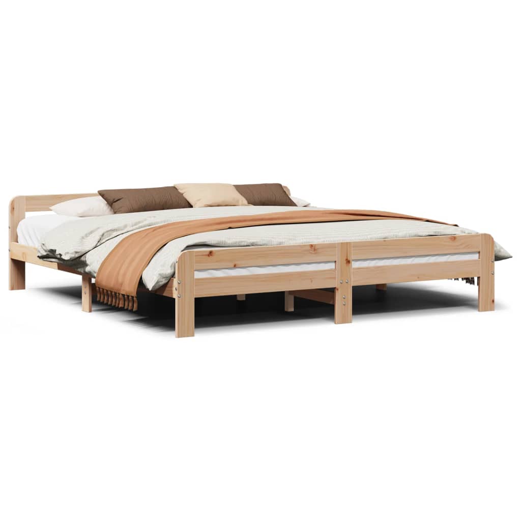 Cadre de lit sans matelas 200x200 cm bois massif de pin - XIOS