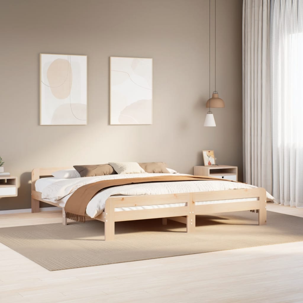 Cadre de lit sans matelas 200x200 cm bois massif de pin - XIOS