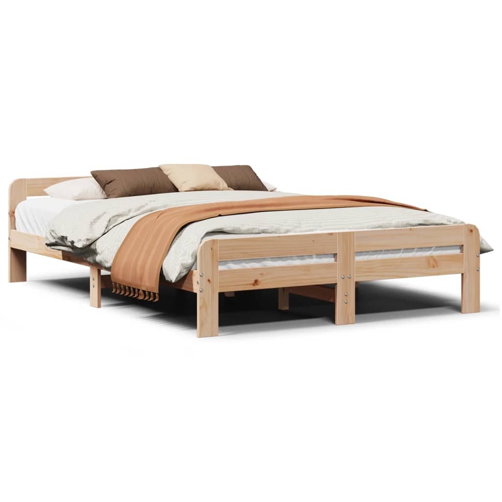 Cadre de lit sans matelas 150x200 cm bois de pin massif - XIOS