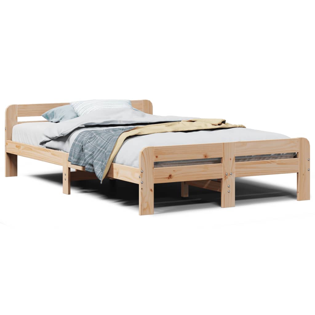 Cadre de lit sans matelas 120x200 cm bois de pin massif - XIOS