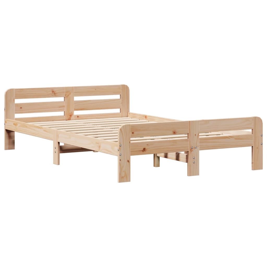 Cadre de lit sans matelas 135x190 cm bois de pin massif - XIOS