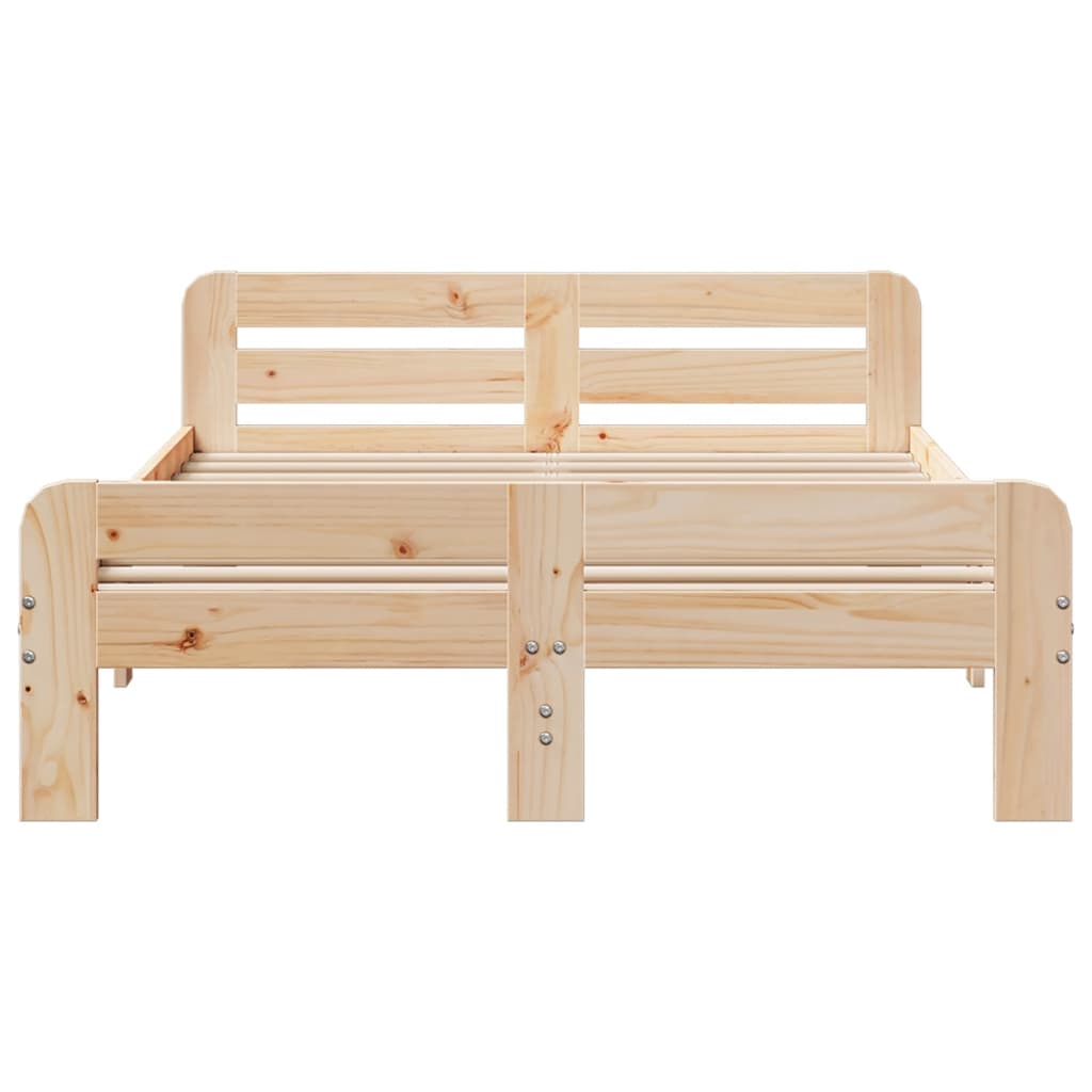 Cadre de lit sans matelas 135x190 cm bois de pin massif - XIOS