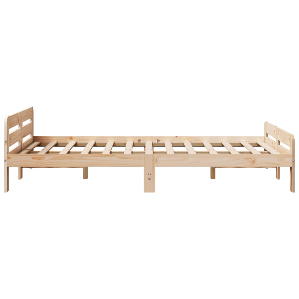 Cadre de lit sans matelas 135x190 cm bois de pin massif - XIOS
