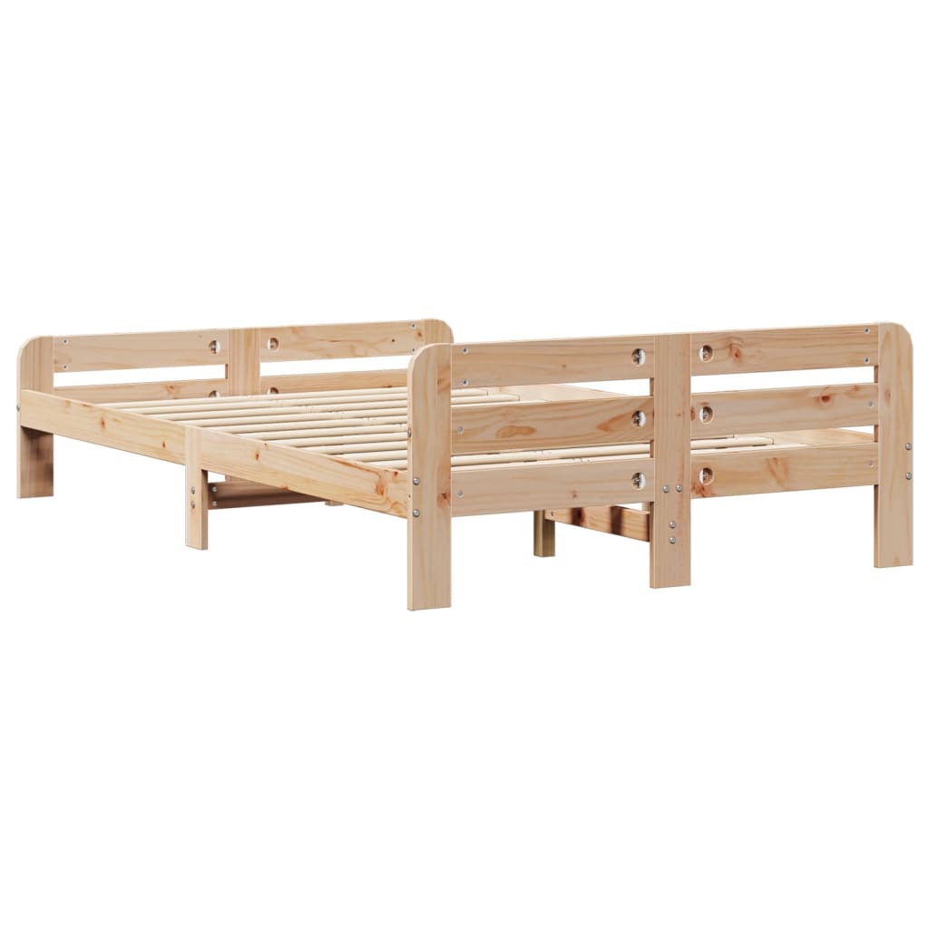 Cadre de lit sans matelas 135x190 cm bois de pin massif - XIOS