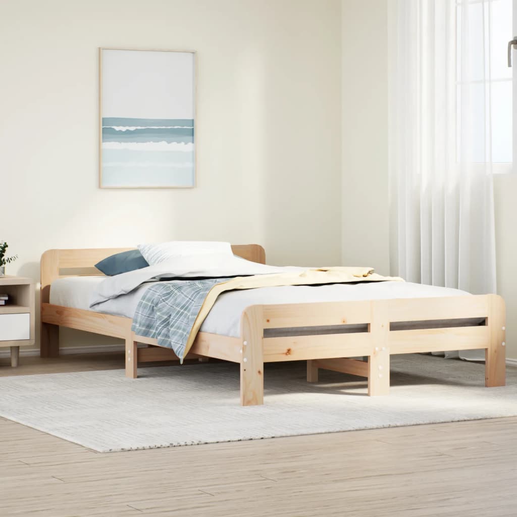 Cadre de lit sans matelas 120x190 cm bois de pin massif - XIOS