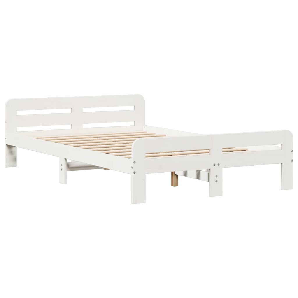 Cadre de lit sans matelas blanc 120x190 cm bois de pin massif - XIOS