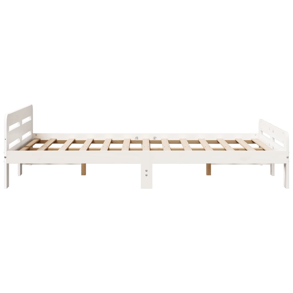 Cadre de lit sans matelas blanc 120x190 cm bois de pin massif - XIOS
