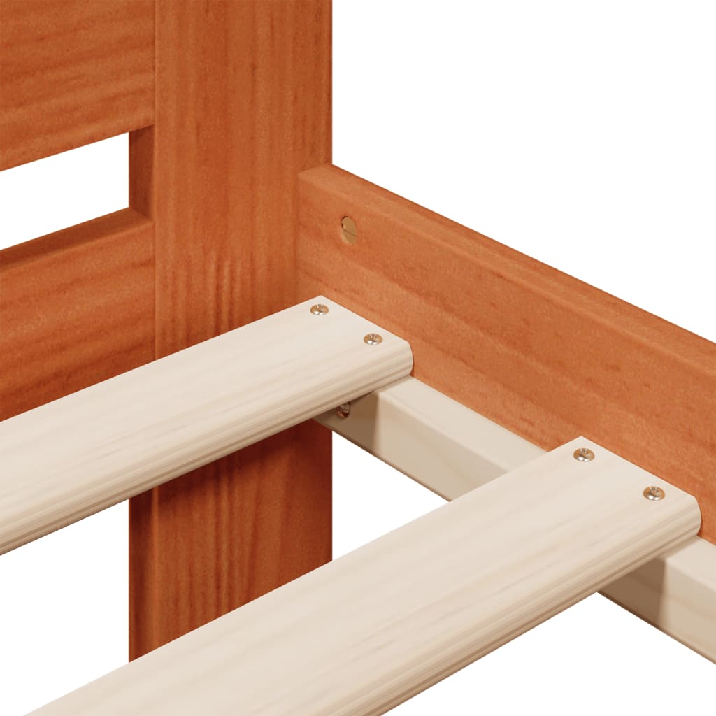 Cadre de lit sans matelas cire marron 75x190 cm bois pin massif - XIOS