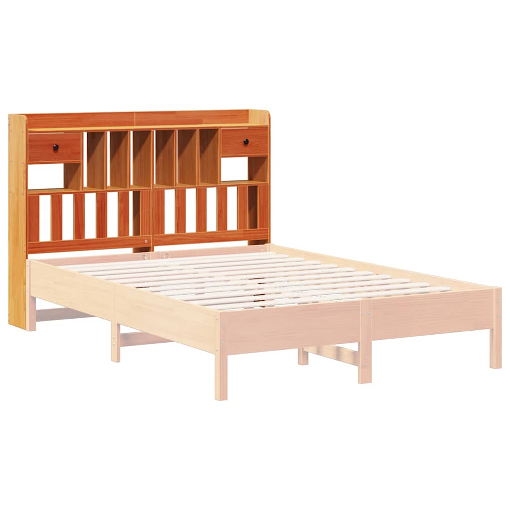 Tête de lit avec rangement cire marron 140cm bois massif de pin - XIOS