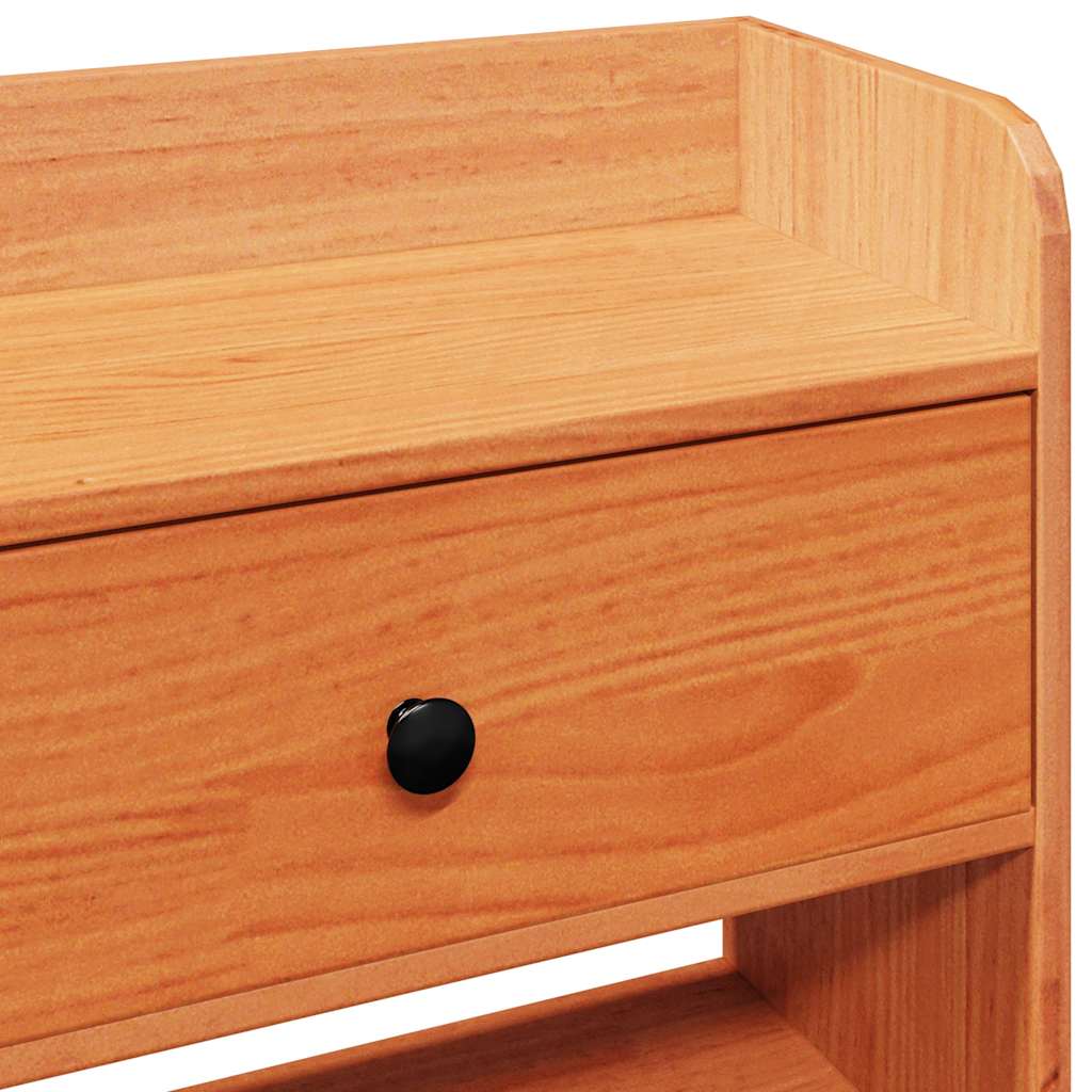 Tête de lit avec rangement cire marron 140cm bois massif de pin - XIOS