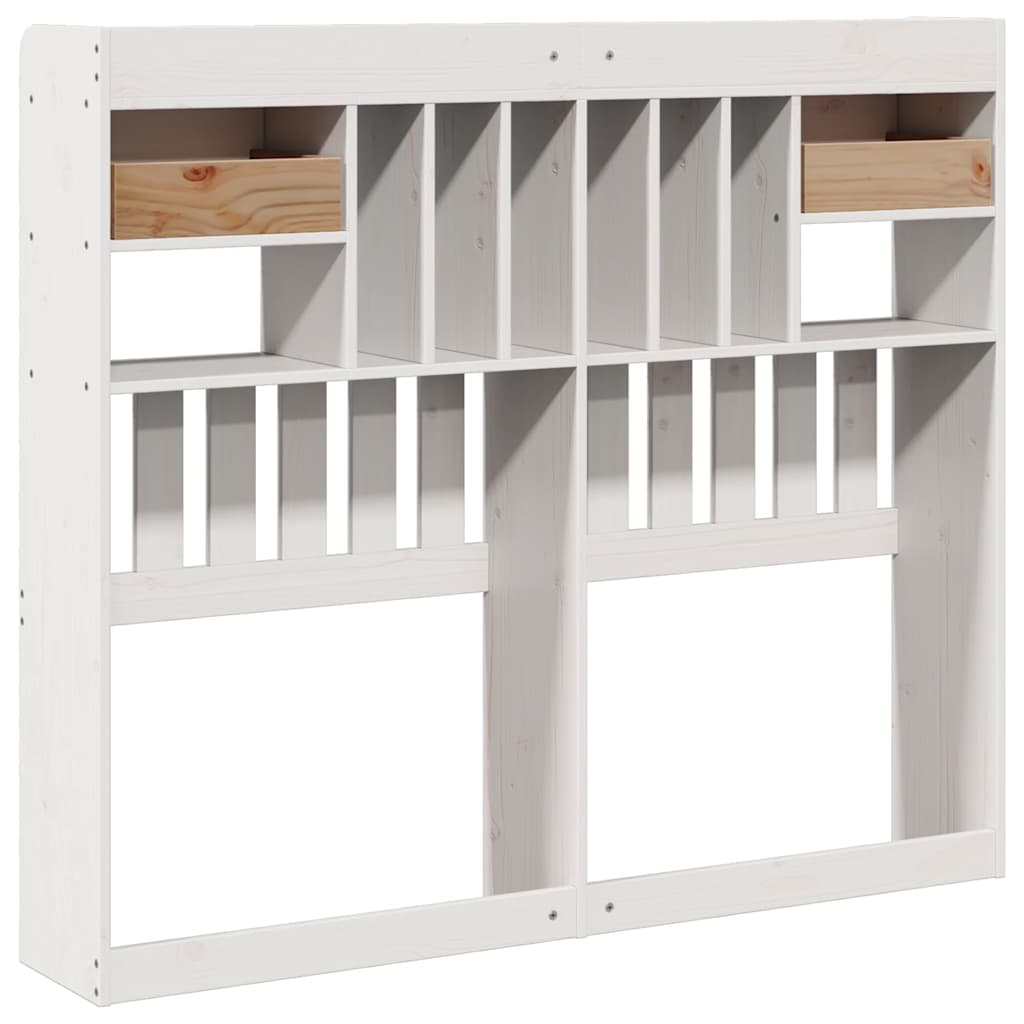 Tête de lit avec rangement blanc 135 cm bois massif de pin - XIOS