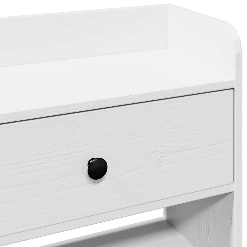 Tête de lit avec rangement blanc 135 cm bois massif de pin - XIOS