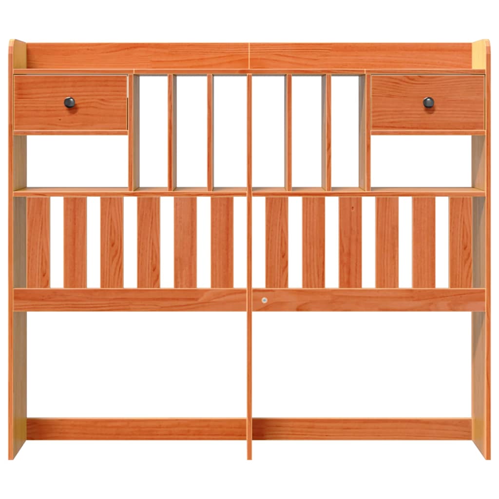 Tête de lit avec rangement cire marron 120cm bois massif de pin - XIOS