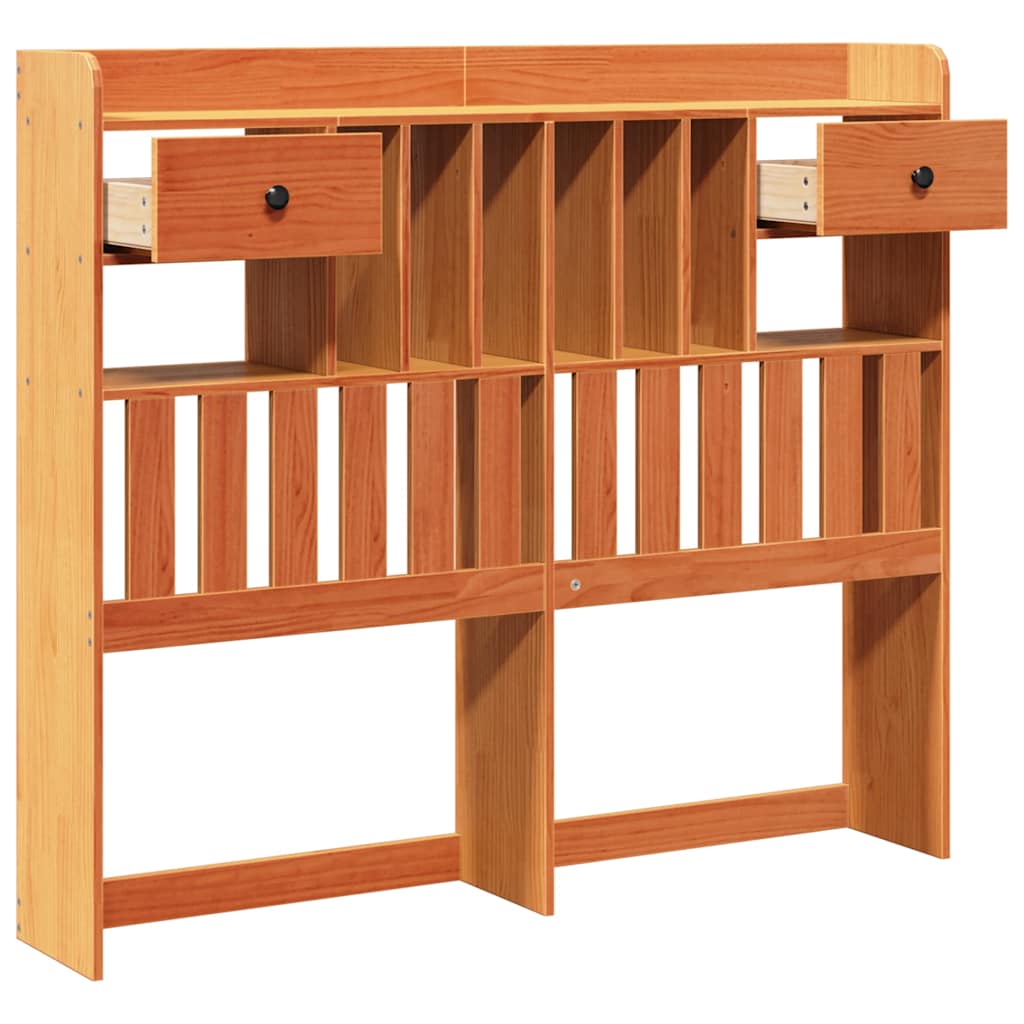 Tête de lit avec rangement cire marron 120cm bois massif de pin - XIOS