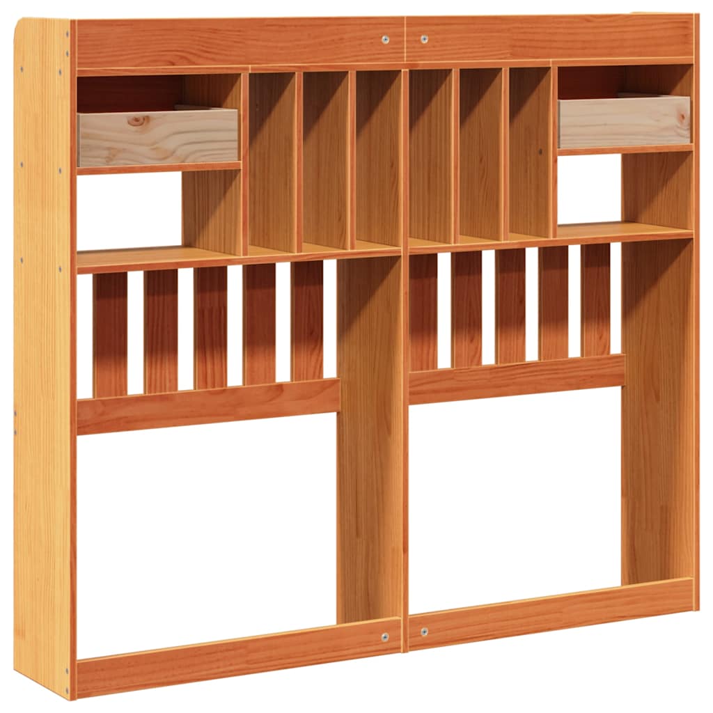Tête de lit avec rangement cire marron 120cm bois massif de pin - XIOS