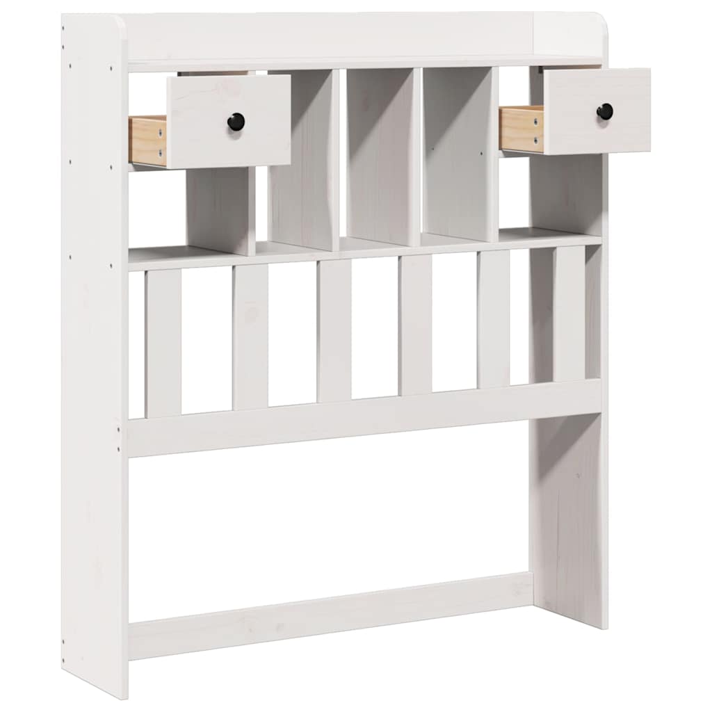 Tête de lit avec rangement blanc 90 cm bois massif de pin - XIOS