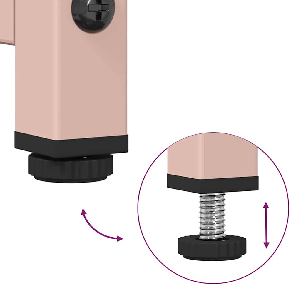 Table de chevet rose 36x39x60,5 cm acier laminé à froid - XIOS