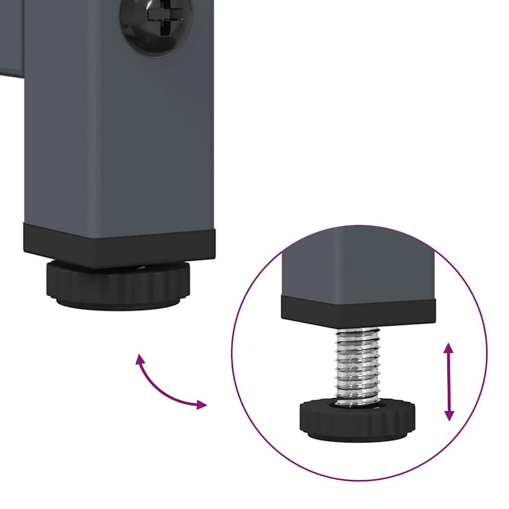 Table de chevet anthracite 36x39x60,5 cm acier laminé à froid - XIOS