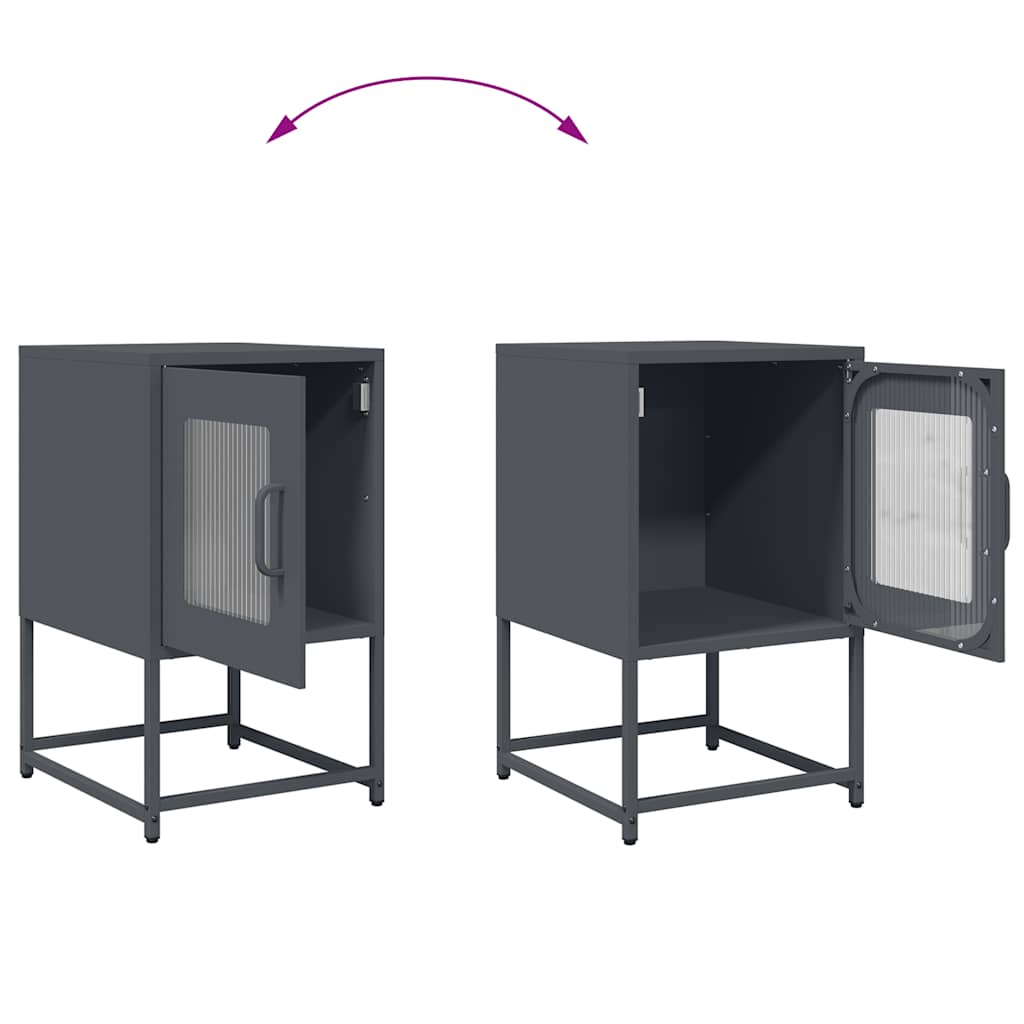 Table de chevet anthracite 36x39x60,5 cm acier laminé à froid - XIOS