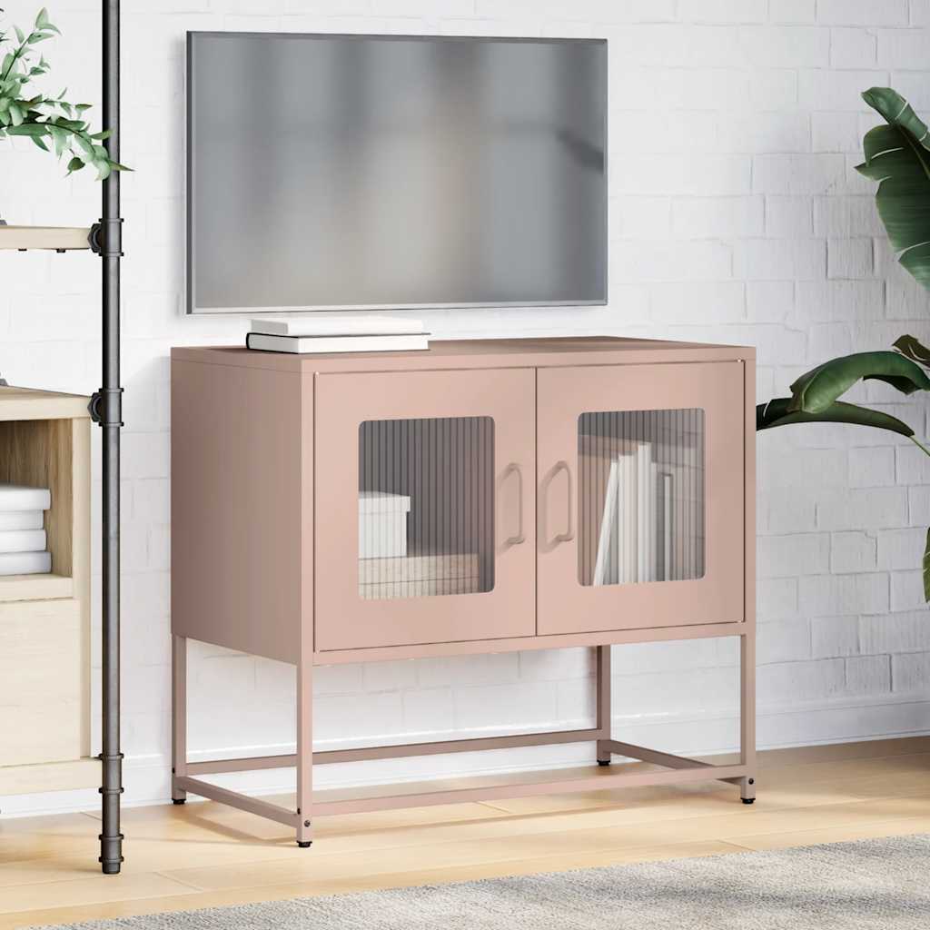 Meuble TV rose 68x39x60,5 cm acier laminé à froid - XIOS