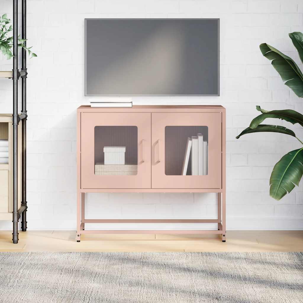 Meuble TV rose 68x39x60,5 cm acier laminé à froid - XIOS