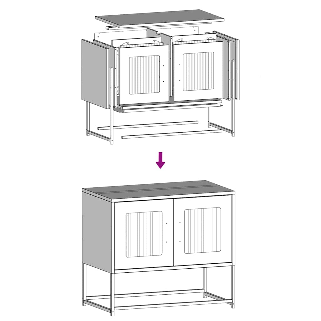 Meuble TV rose 68x39x60,5 cm acier laminé à froid - XIOS