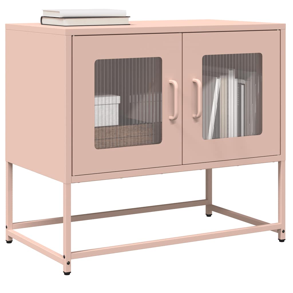 Meuble TV rose 68x39x60,5 cm acier laminé à froid - XIOS