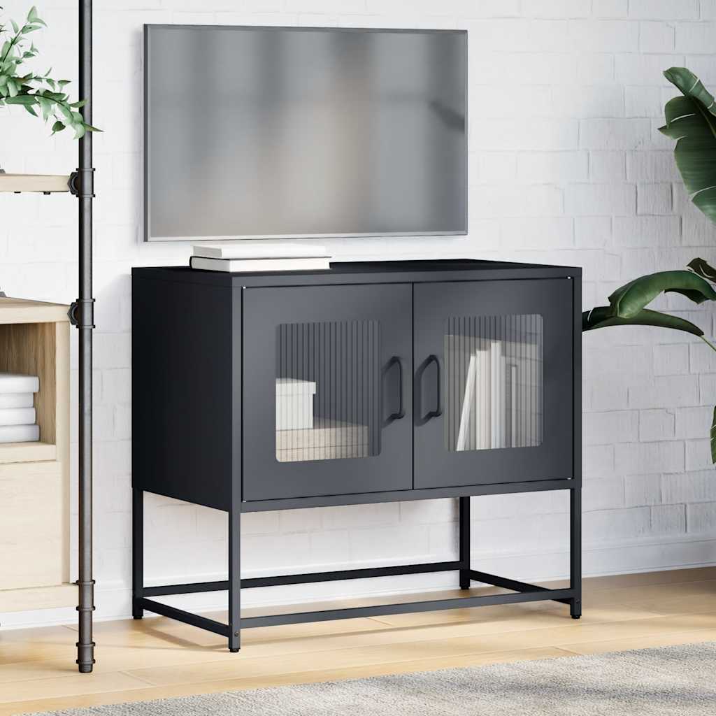 Meuble TV anthracite 68x39x60,5 cm acier laminé à froid - XIOS