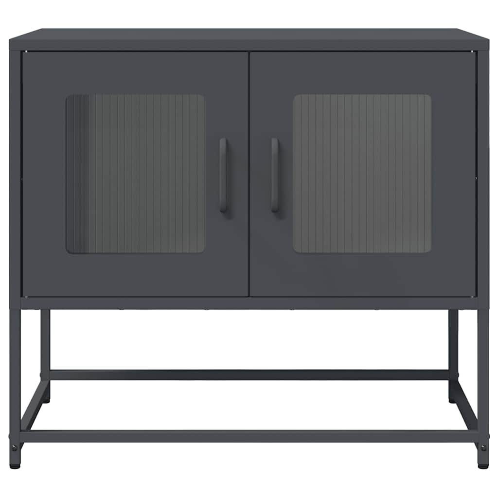 Meuble TV anthracite 68x39x60,5 cm acier laminé à froid - XIOS