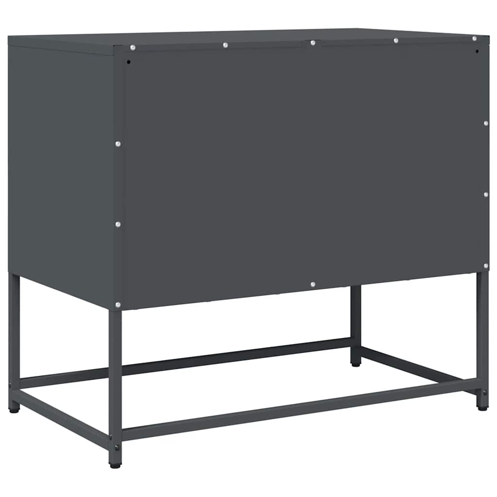 Meuble TV anthracite 68x39x60,5 cm acier laminé à froid - XIOS