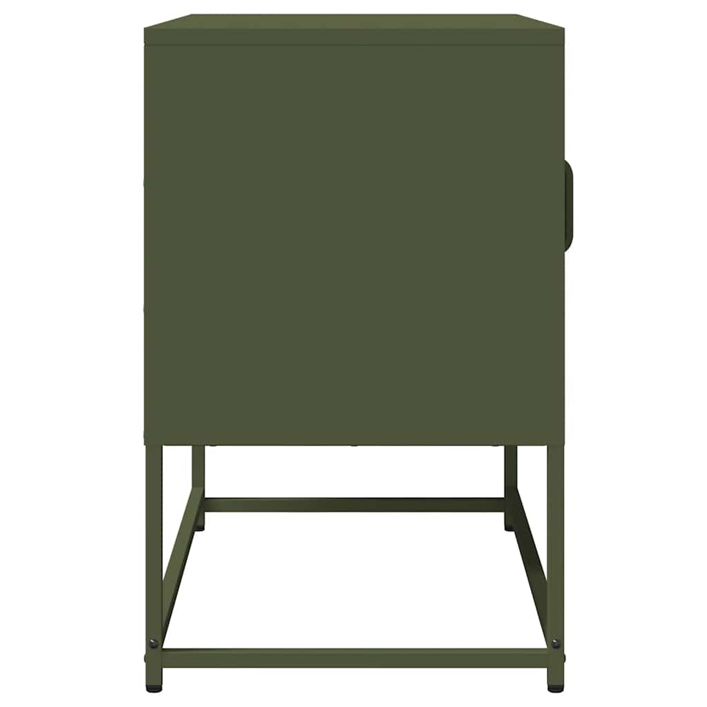 Meuble TV vert olive 68x39x60,5 cm acier laminé à froid - XIOS