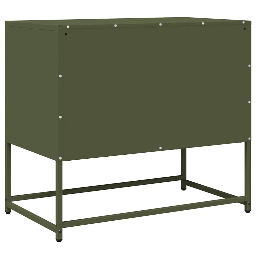 Meuble TV vert olive 68x39x60,5 cm acier laminé à froid - XIOS