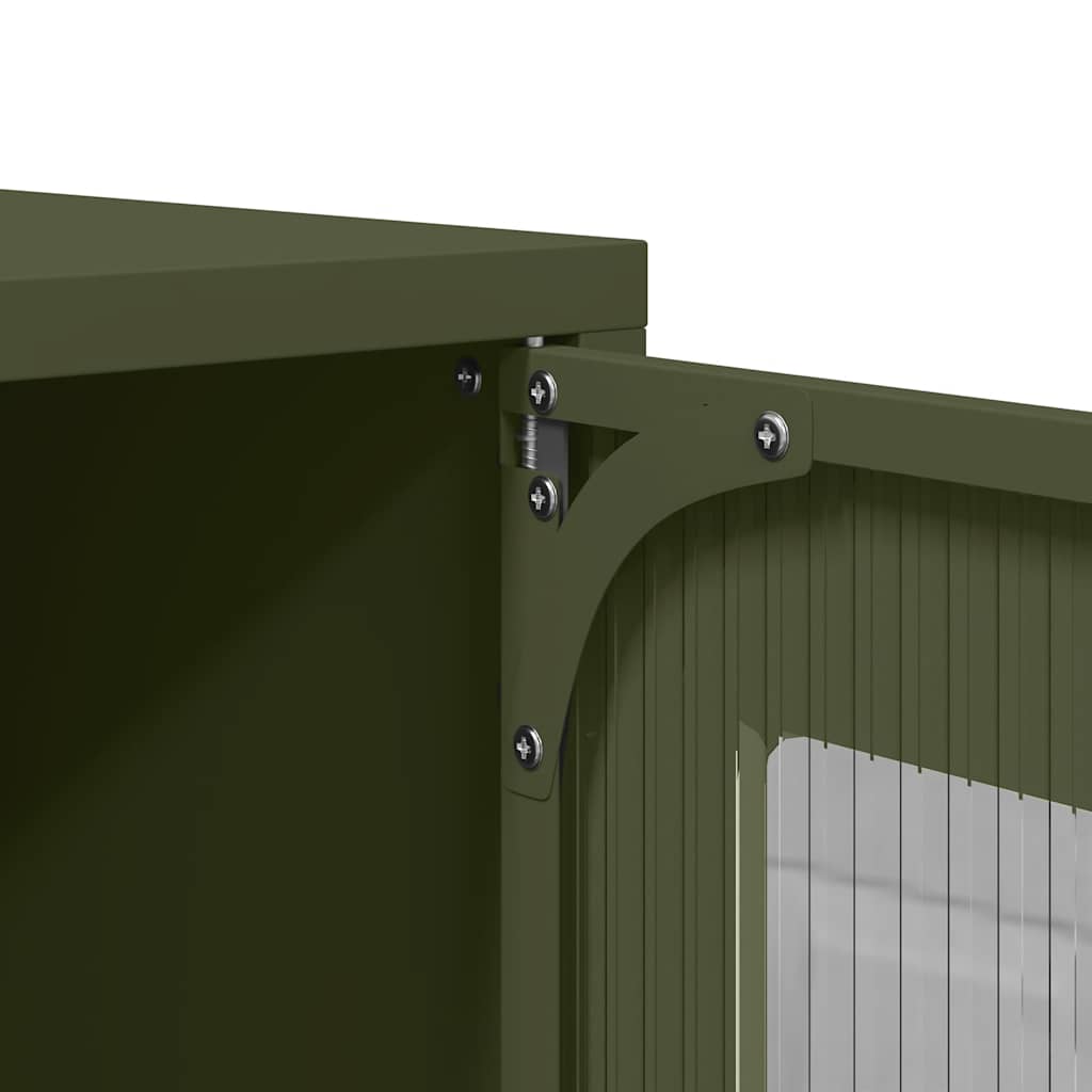 Meuble TV vert olive 68x39x60,5 cm acier laminé à froid - XIOS