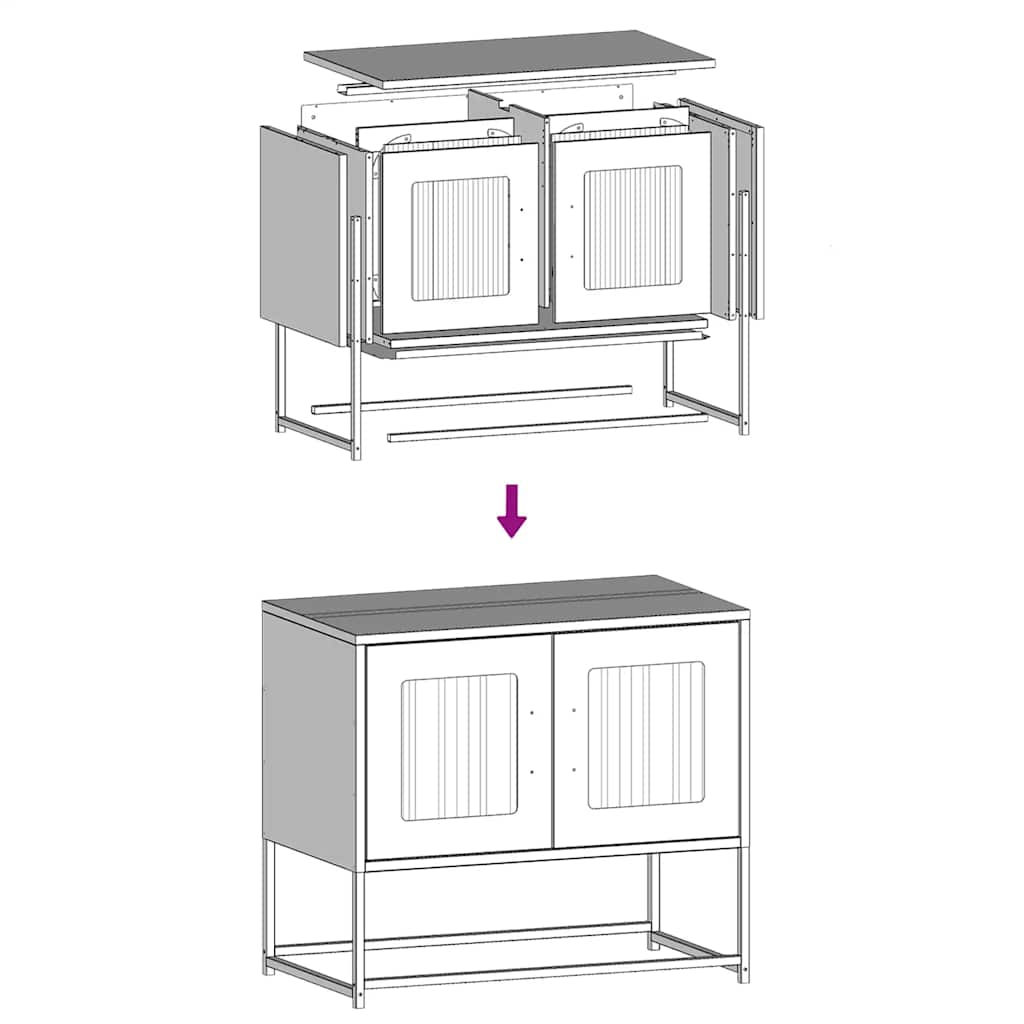 Meuble TV vert olive 68x39x60,5 cm acier laminé à froid - XIOS