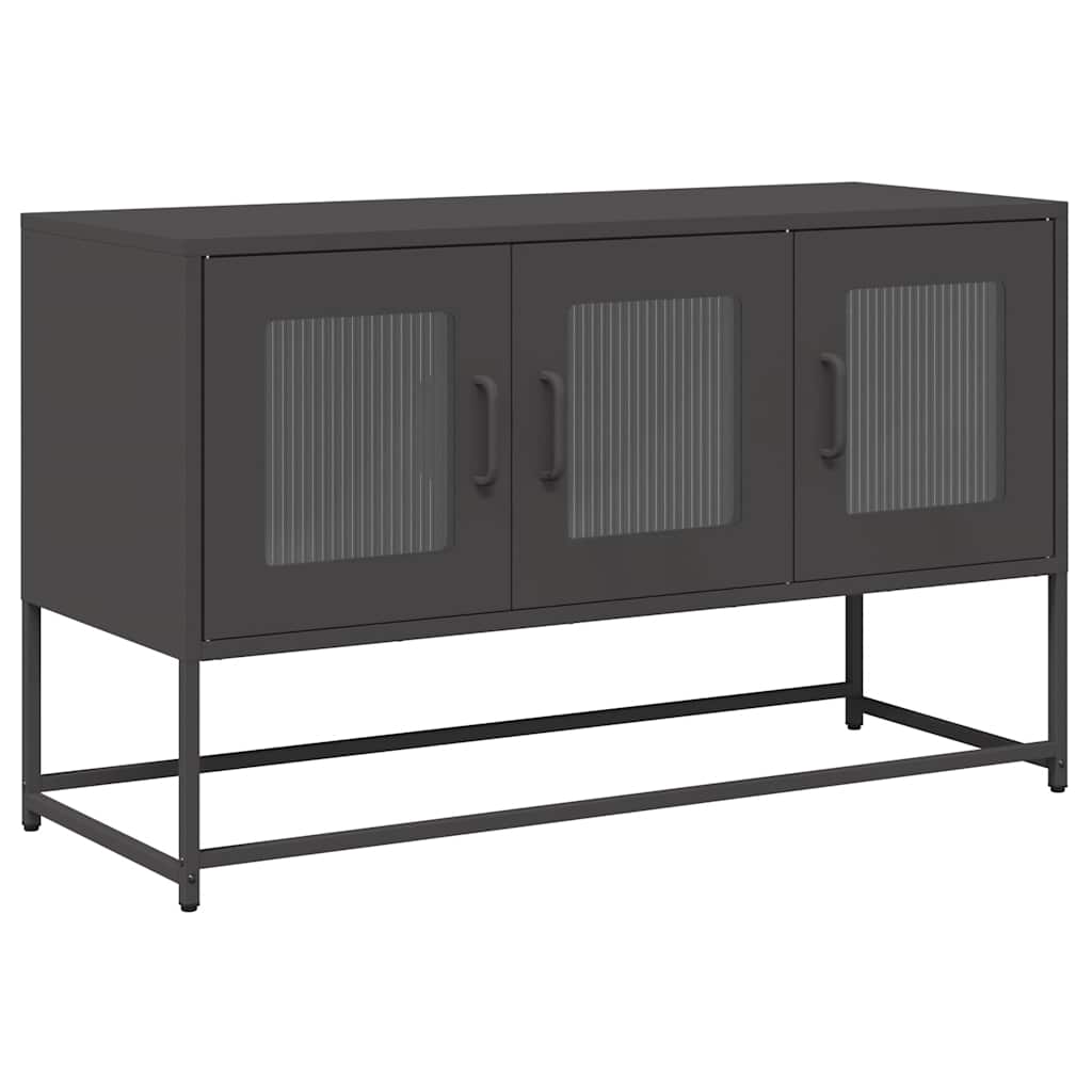 Meuble TV noir 100,5x39x60,5 cm acier laminé à froid - XIOS