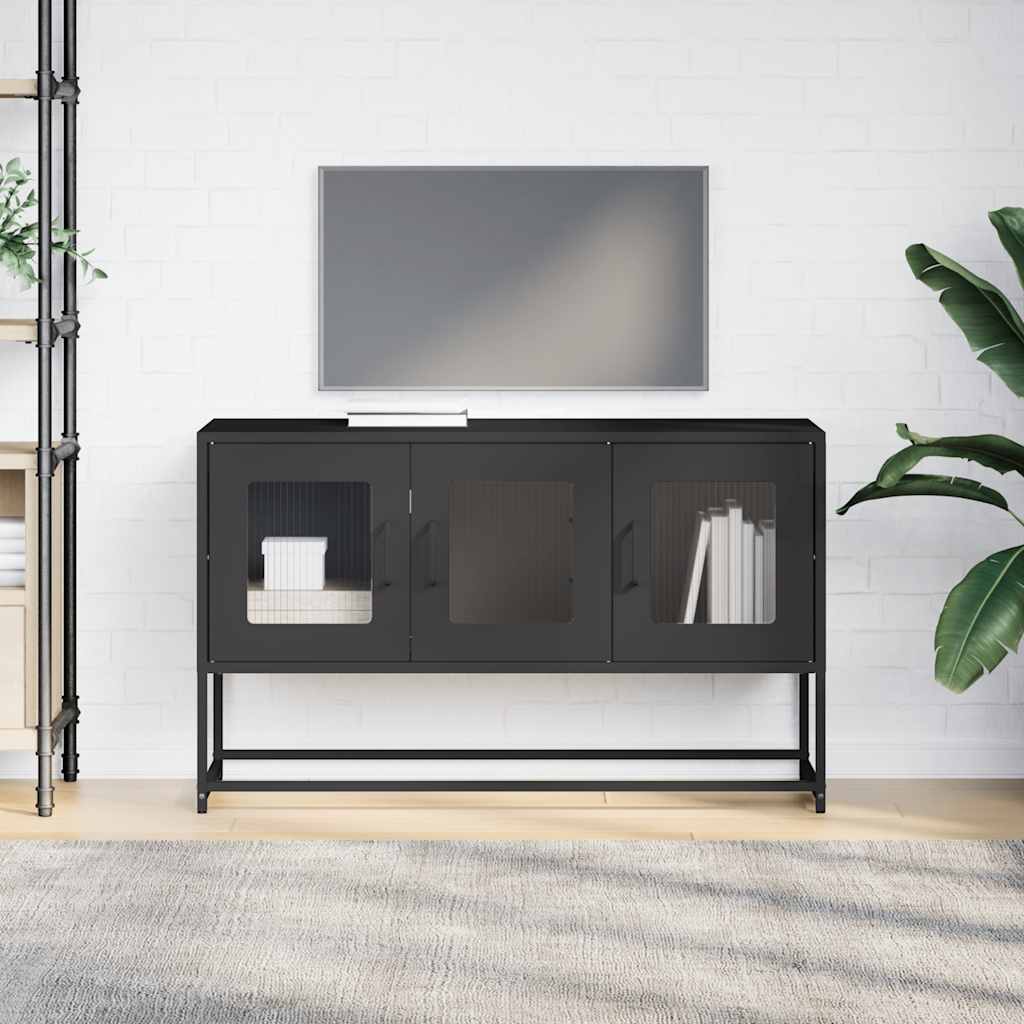 Meuble TV noir 100,5x39x60,5 cm acier laminé à froid - XIOS