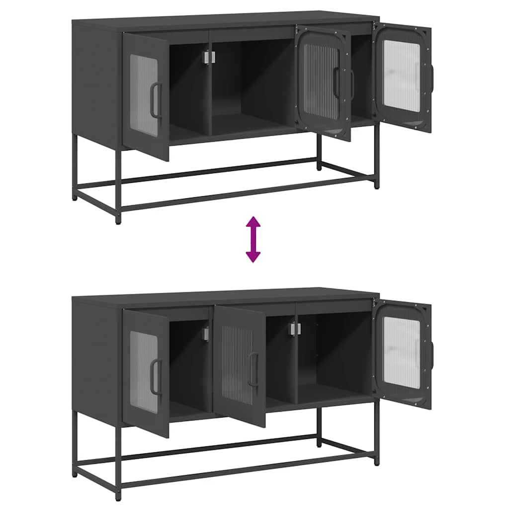 Meuble TV noir 100,5x39x60,5 cm acier laminé à froid - XIOS
