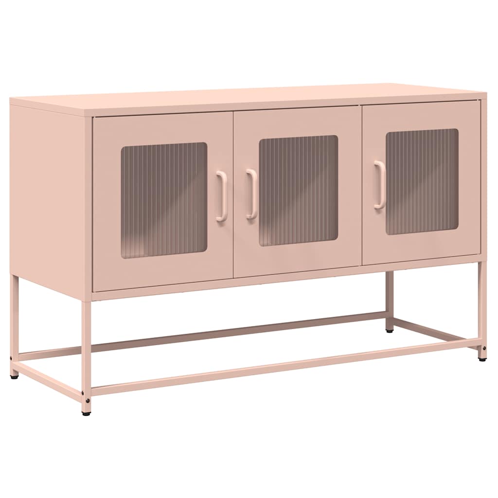 Meuble TV rose 100,5x39x60,5 cm acier laminé à froid - XIOS