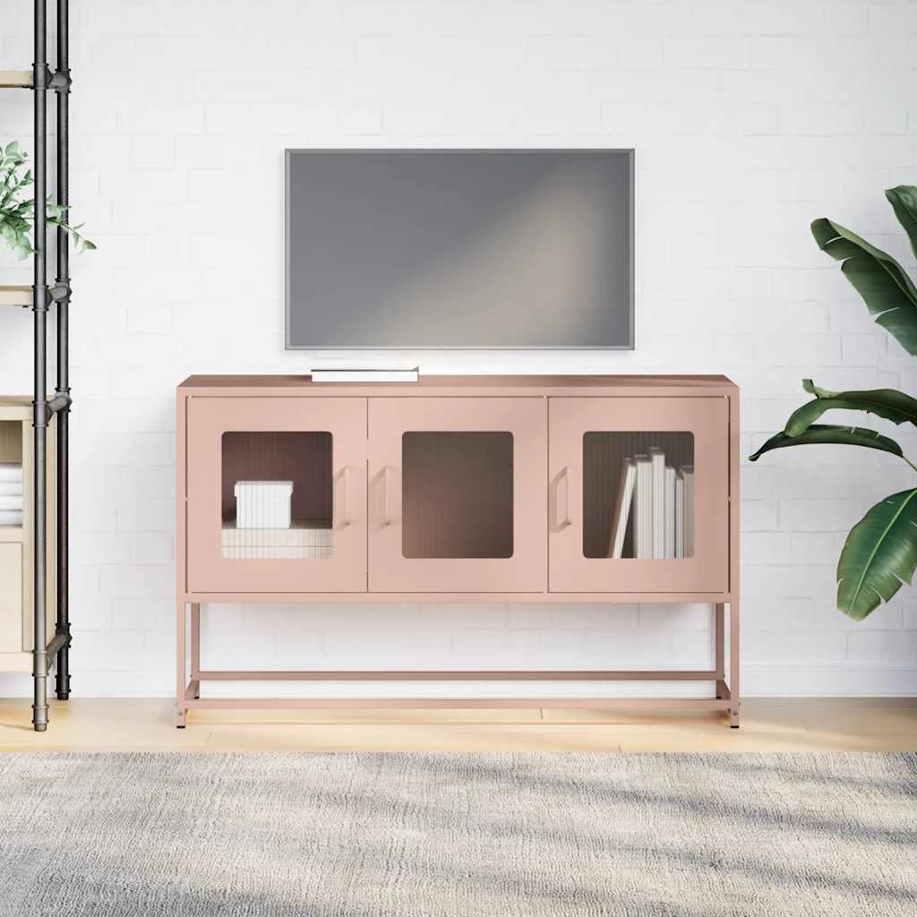 Meuble TV rose 100,5x39x60,5 cm acier laminé à froid - XIOS