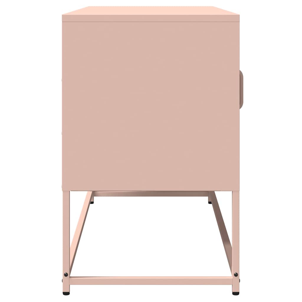 Meuble TV rose 100,5x39x60,5 cm acier laminé à froid - XIOS