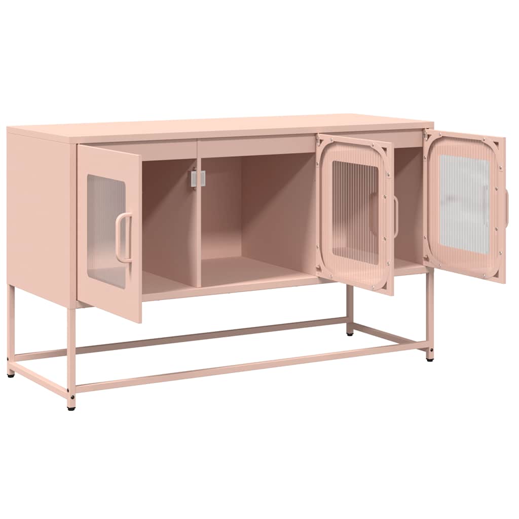 Meuble TV rose 100,5x39x60,5 cm acier laminé à froid - XIOS