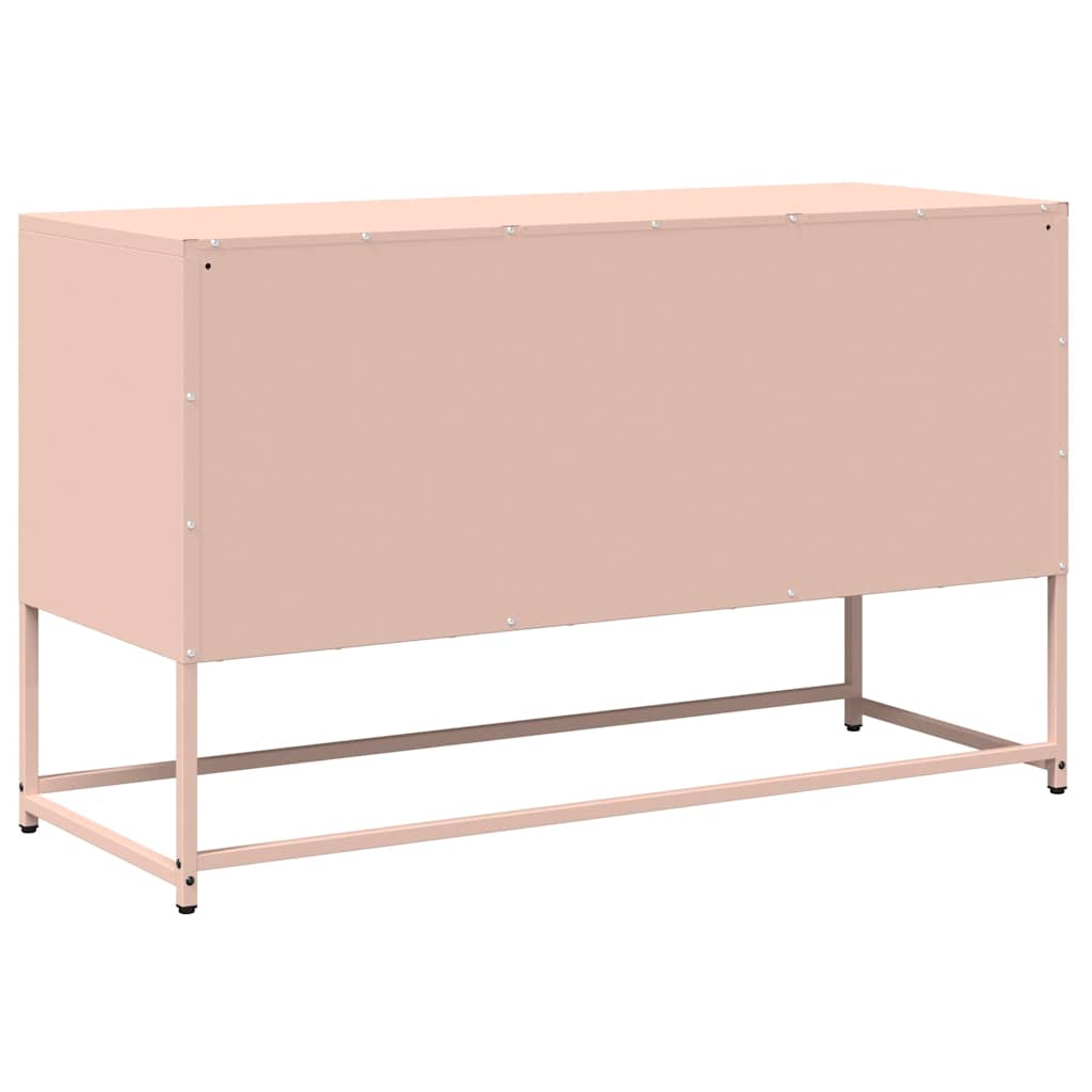 Meuble TV rose 100,5x39x60,5 cm acier laminé à froid - XIOS